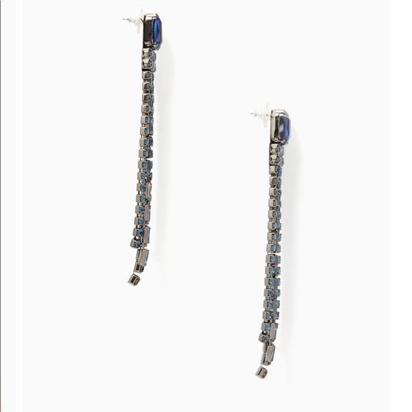 NWT KATE SPADE ♠️ GLITZVILLE CHAIN FRINGE EARRINGS - Picture 4 of 9